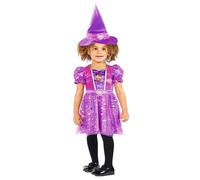 amscan Disfraz de bruja para niños con vestido de bruja y sombrero, Paw Patrol Skye Witch, Halloween, Carnaval y disfraz