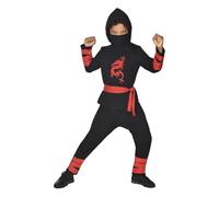 amscan Disfraz de guerrero ninja dragón para niños, Negro, 12-14 años