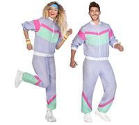 amscan Disfraz de Hombre Chándal años 80 Morado Talla L