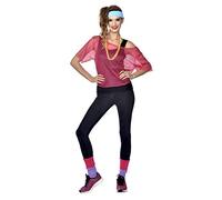 amscan Disfraz de Mujer Camiseta de Malla de los 80 - Rosa Talla S/M