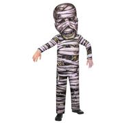 amscan - Disfraz infantil de momia, mono, capucha con máscara integrada, disfraz de terror, película de terror, fiesta temática, carnaval, Halloween
