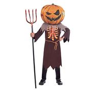 amscan Disfraz infantil de Scary Pumpkin Big Head 8 - 10 años, color marrón/naranja, (9907140)