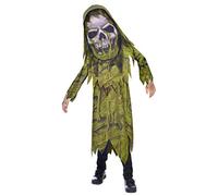 amscan - Disfraz infantil de zombie, túnica, capucha con máscara, esqueleto de pantano, disfraz de terror, fiesta temática, carnaval, Halloween