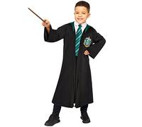amscan - Disfraz infantil Slytherin Quidditch Túnica de Harry Potter, túnica y varita mágica, mago, mago, mago, uniforme escolar, 134