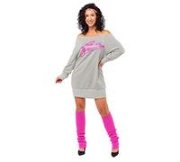 amscan Disfraz oficial de Flashdance para mujer adulta, Rosa y gris, 8-10