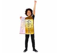 amscan - Disfraz oficial de Roald Dahl Golden Ticket Wonka Bar para niños de 3 a 12 años