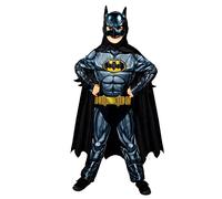 amscan Disfraz oficial de Warner Bros Batman de 2 a 12 años, Negro, azul y amarillo, 8-10 Años