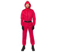 amscan Disfraz unisex de guardia del juego del calamar estándar, talla L, color rojo