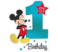 Amscan Disney Baby Mickey 1 cumpleaños de lujo Jumbo Postal Invitation (8 piezas), 8 x 6 pulgadas, azul