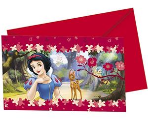 Amscan - Disney Princess Snow Wite Teme Invitation Cards and Envelopes - Pack of 6