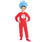 amscan- Dr Seuss Thing Conjunto de Disfraz de Mono Rojo, 2 Piezas, Multicolor, 10-12 años (9904210)