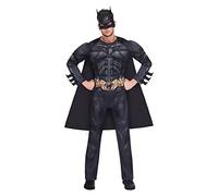 amscan- Erwachsenenkostüm Rises Batman Disfraz de superhéroe The Dark Knight para adultos, tamaño mediano, 1 unidad, Color negro, Medium: 40-42" (9906109EU)