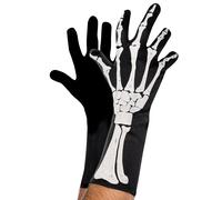 Amscan Esqueleto Blanco y Negro 3D Guantes Hombre Accesorio Traje Halloween