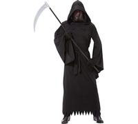 Amscan Fantasma De Oscuridad Grim Reaper Bata Adulto Hombre Disfraz Halloween