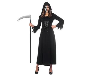 amscan- Female Grim Reaper Costume Adults-Size 8-10 Disfraz de parque femenino para adultos - Talla 8 - 10, Color negro (9902746) , color/modelo surtido