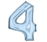 Amscan Globo de papel de aluminio azul pastel N34 con número 4, 86 cm