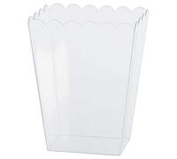 amscan Gran Recipiente Festoneado de plástico Transparente, 19,5 cm, 1 Unidad Rectangular 15 x 12 x 19 cm, Multicolor, L
