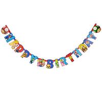 Amscan - Guirnalda articulada Happy Birthday personalizable 190 x 18 cm, diseño de Supermario, multicolor, 7AM9901542