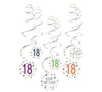 amscan Guirnaldas espirales 18 confeti Birthday 61 cm papel 6 unidades