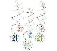 amscan Guirnaldas espirales 21 confeti Birthday 61 cm papel 6 unidades