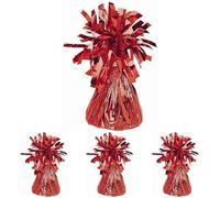 Amscan Hoja Rojo Peso Globo (Paquete de 4)