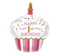 Amscan International - 3452201 1st cumpleaños Cupcake Girl Lámina Globo