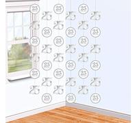 Amscan International - 9902202 2 m brillante plata aniversario pristmatic cadena Kit de decoración