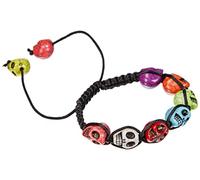 amscan International Ltd 10234730 - Pulsera de Calavera Multicolor (1 Unidad, 12 cm), Multicolor