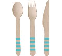 Amscan- Juego de cubiertos madera Ananas-Pineapple Vibes, multicolor, 7AM9903311