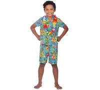 amscan - Juego de hula de flores hawaianas para niños en rosa, negro o azul. Edad: 4-12 años, azul, 6-8 Años