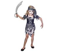 amscan - Kids Halloween Zombie Pirate Girls Fancy Dress Costume Age: 9-12 Years