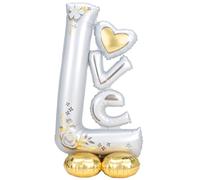 Amscan L-O-V-E - Globos grandes de papel de aluminio, 73 x 58 pulgadas, 147 cm