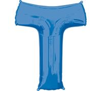Amscan Lámina Globo de Papel de Aluminio con Letra T, 1 Unidad, Azul