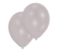 Amscan - Lote de Globos de látex (27,5 cm, 25 Unidades), Color Plateado