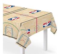 amscan Mantel Rectangular de plástico, Mantel Vibrante y Duradero para Fiestas y Eventos, 54 x 96 Pulgadas (Paquete de 1), NBA Wilson