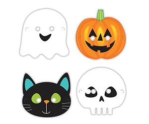 amscan Máscara de Halloween Friends 16 x 23 cm, color blanco/negro, 8 unidades