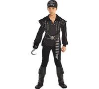 amscan negro Disfraz de pirata de gancho calavera y pañuelo en la cabeza, edad de 8 a 10, 1 unidad, color, 8-10 años (9904722)