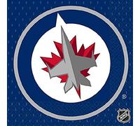 Amscan NHL Hockey Sports Winnipeg Jets - Servilletas para fiesta (16 unidades), color azul, 6,5 x 6,5