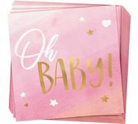 amscan Oh Baby Girl - Servilletas de bebidas (16 unidades), diseño de I Hot Stamped I