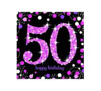 amscan Pink Sparkling Celebration 50th Luncheon Napkins 33cm /16