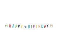 amscan (PKT) 1 Confeti cumpleaños 18 cumpleaños Carta Banner 1,8 m