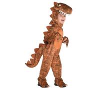(PKT) (9904747) Disfraz de T-Rex con capucha para niños (6-8 años)