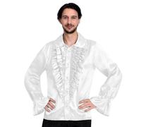amscan (PKT) (9907021) Camisa de satén para hombre adulto blanco (estándar)