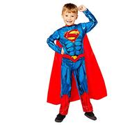 amscan (PKT) (9910128) Disfraz de Superman sostenible para niños (6-8 años)