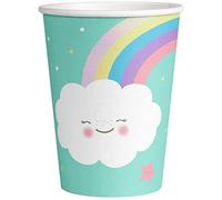 amscan Rainbow and Cloud 9904301 - Vasos de papel (250 ml, 8 unidades)