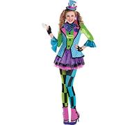 amscan Sassy Mad Hatter Costume, Dress with Attached