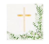 16Pk Botanical Celebration Cross Napkins