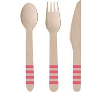 amscan Set 24 cubiertos Madera fenicottero-flamingo Paradise, Multicolor, 7am9903329