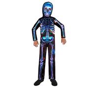 amscan Skeleton Mono, máscara, accesorio para la cabeza, dibujo animado, color negro, Sustainable Neon Skelton Boy 3-4 Yrs (9908579)