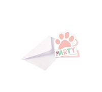 amscan- Tarjetas de invitación con Sobres de Hello Pets, Estampado de Letras, Multicolor (9906549)